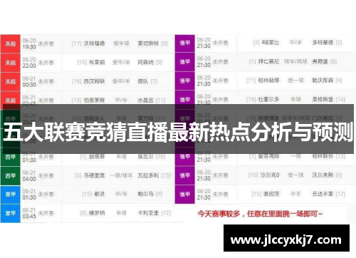 五大联赛竞猜直播最新热点分析与预测